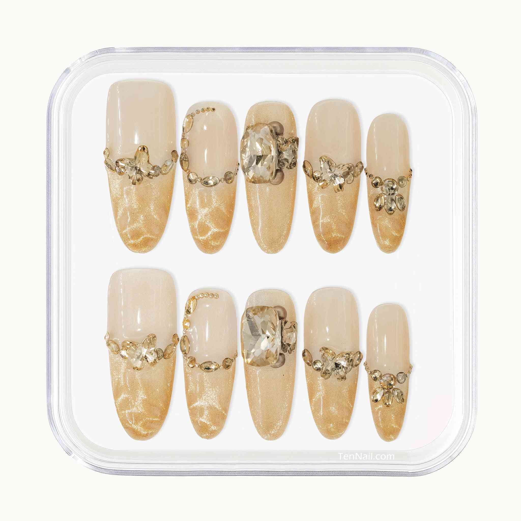 Aurora Gilded?reusable Press on nails by Tennail